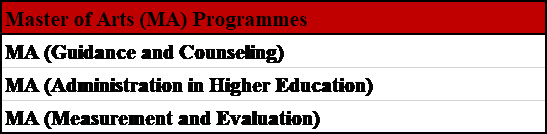 MA Education Programmes